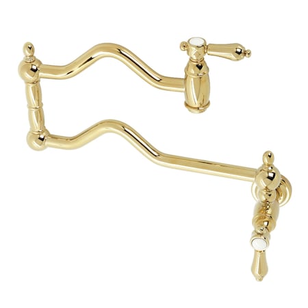 Kingston Brass KS2102BAL Heirloom Wall Mount Pot Filler, Polished Brass KS2102BAL